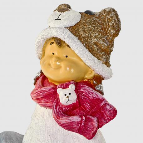 Декоративная Новогодняя фигура  Девочка на санках Тпк полиформ