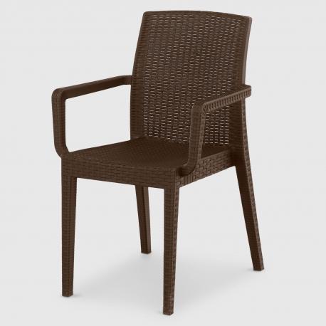 Кресло  Siena rattan темно-коричневое 54х58х86 см RAINBOW