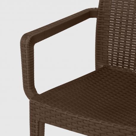 Кресло  Siena rattan темно-коричневое 54х58х86 см RAINBOW