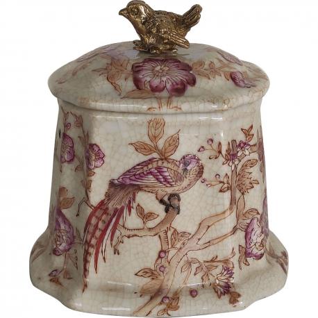 Шкатулка  с бронзовой птичкой и узором 10x9x10 см ГЛАСАР