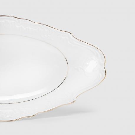 Блюдо овальное  Rococo 3604 c ручками 25 см Cmielow