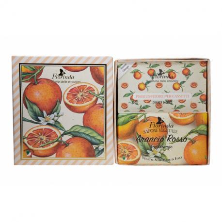 Набор  Arancio Rosso Красный апельсин мыло 200 г, саше 3 шт FLORINDA