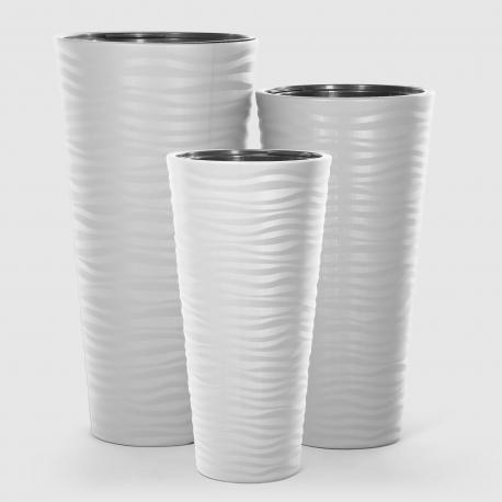 Кашпо высокое  Kumsal 40x40x80 см белое Serinova