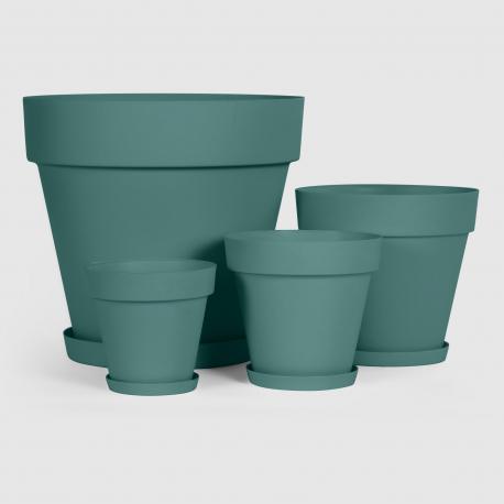 Горшок с поддоном+ вставкой  Mansion 19x17 см зеленый Serinova