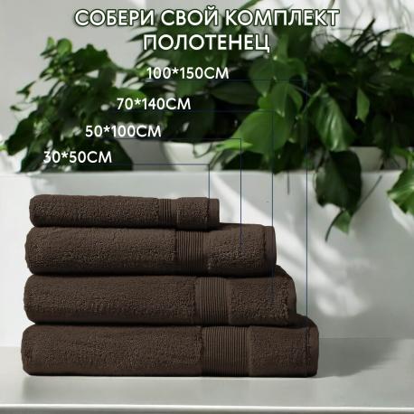 Полотенце махровое  Cirrus 50x100см коричневое Erteks