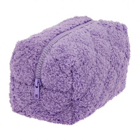 Косметичка  плюшевая фиолетовая 17х9х12 см LADY PINK