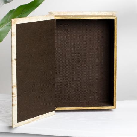 Шкатулка  Safari в виде книги бежевая 19х7х27 см ГЛАСАР