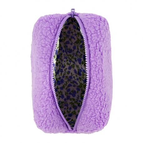 Косметичка  плюшевая фиолетовая 18,5х12,3х15,5 см LADY PINK