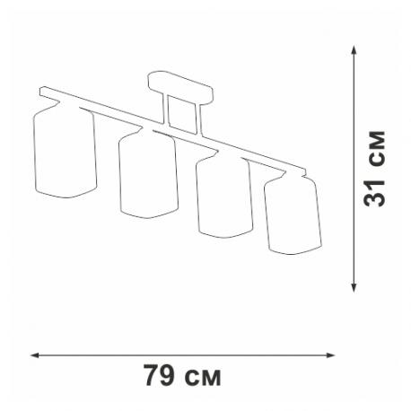 Люстра  V4923-0/4Pl 4Xe27 40 Вт VITALUCE