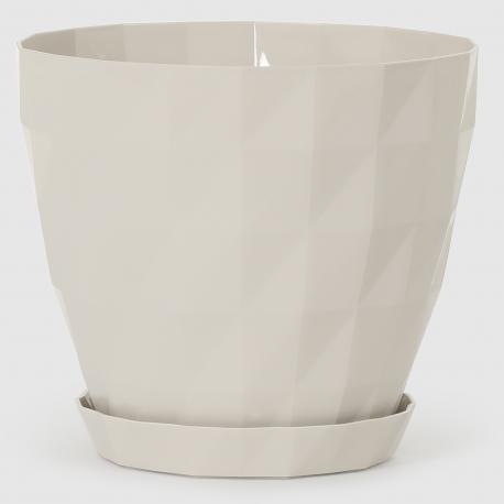 Горшок с поддоном  crystal 16x16 см бежевый Serinova