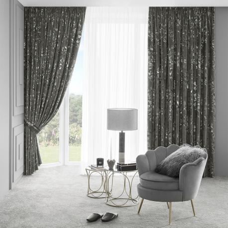 Комплект штор с подхватами  Плассе графит 260x300-2шт. подхваты-2шт., 4 предмета Togas