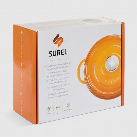 Кастрюля  Drop оранжевая 24 см Surel