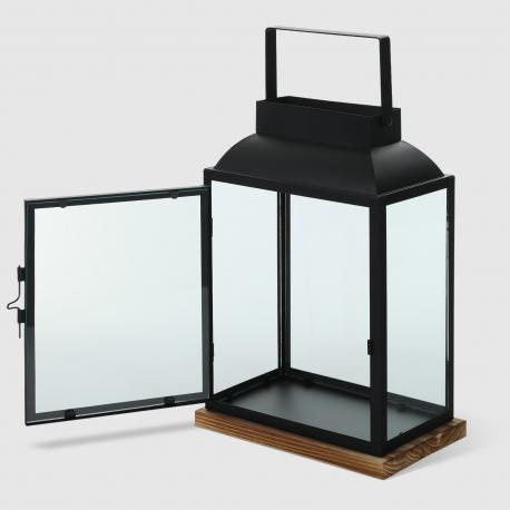 Фонарь-подсвечник  DC0146/1 черный большой 17х21х41 см Dekor pap