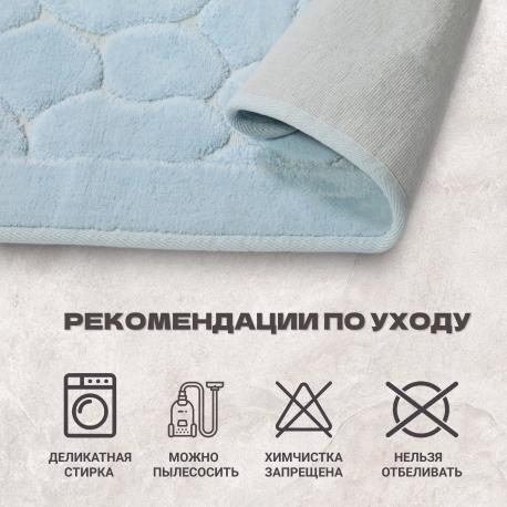 Набор ковриков для ванны  Stone голубой 2 шт Retro textil