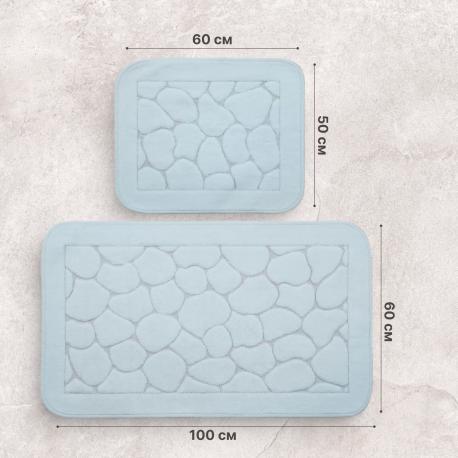Набор ковриков для ванны  Stone голубой 2 шт Retro textil