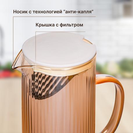 Набор посуды  кувшин с крышкой 1,2 л и 4 стакана Ownland