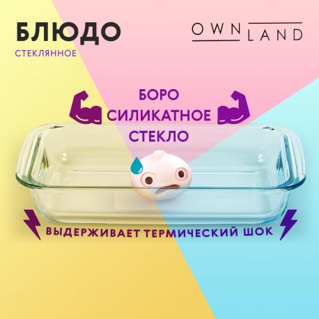 Блюдо стеклянное  25,8x15,3x4,5 см, 1 л Ownland