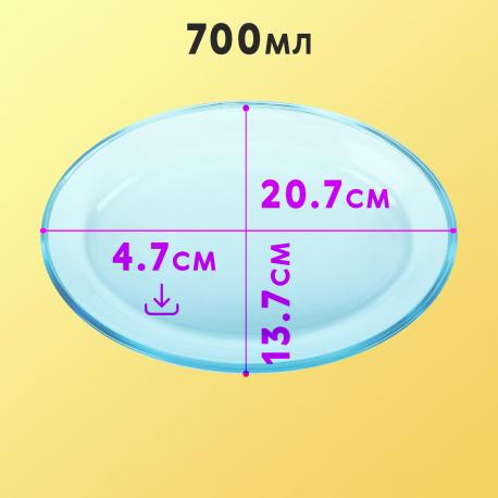 Блюдо стеклянное  20,7x13,7x4,7 см, 0,7 л Ownland