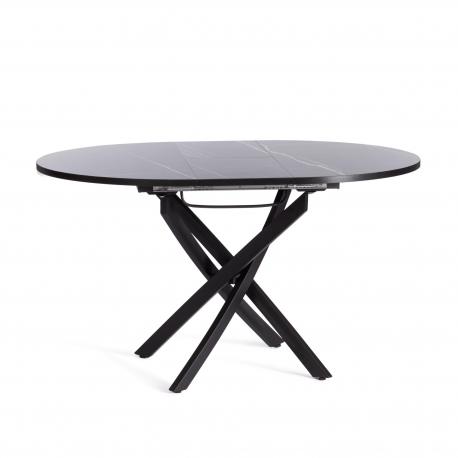 Стол ТС черный мрамор с черными ножками 100х100+30х75 см TC