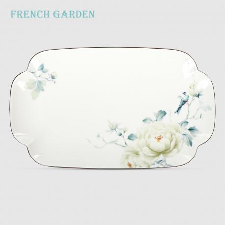 Блюдо овальное  Белая роза 30,8х18,3 см French garden