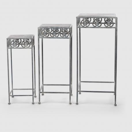 Подставка для цветов  металлическая серая 21x21x56 см Anxi jiacheng