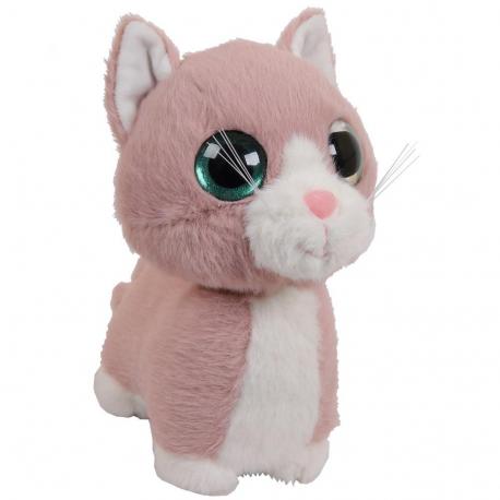 Игрушка мягкая  кошечка розовая с блестящими глазами ABtoys