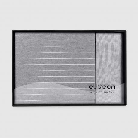 Комплект постельного белья  Евро хлопок/полиэстер черный Eliveon