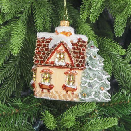 Набор ёлочных игрушек  Дед Мороз, Снегурка и дом 3 шт Snow and Stars