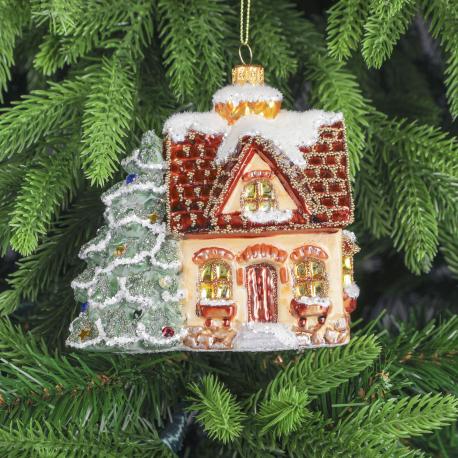 Набор ёлочных игрушек  Дед Мороз, Снегурка и дом 3 шт Snow and Stars