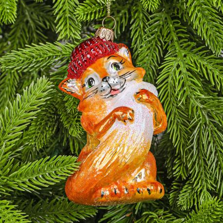 Игрушка ёлочная  Лисичка в шапочке Snow and Stars