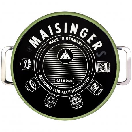 Кастрюля с крышкой  d24/h14.5см 6.1л зеленый Maisingers