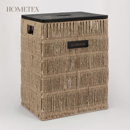 Корзина  с деревянной крышкой 36х26х49,5 см Hometex