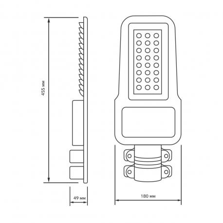 Светильник уличный  LED Qplus IP65 455*180*49 100W 12000lm 5000K 120-260V КСС "Ш" Gauss