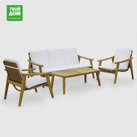 Комплект мебели  коричневый с белым 4 предмета Jepara