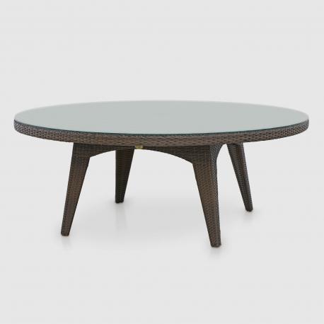 Комплект мебели Ns Rattan Round из искусственного ротанга коричневый с бежевым 11 предметов NS RATTAN_MAVI