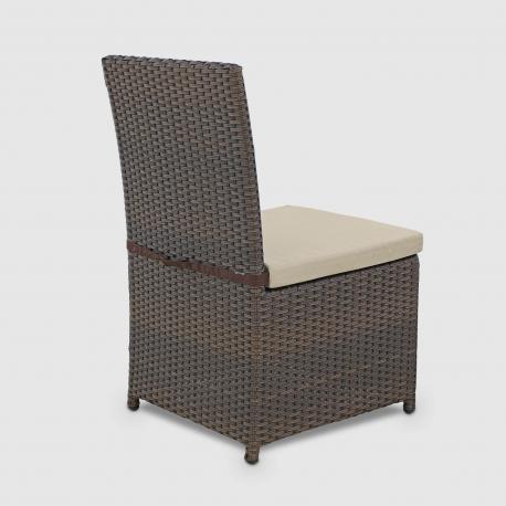 Комплект мебели Ns Rattan Round из искусственного ротанга коричневый с бежевым 11 предметов NS RATTAN_MAVI