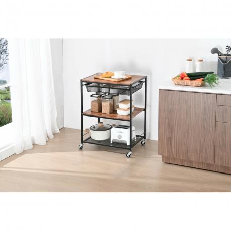 Этажерка  3 полки, на колёсах 40х60х80 см Zalger