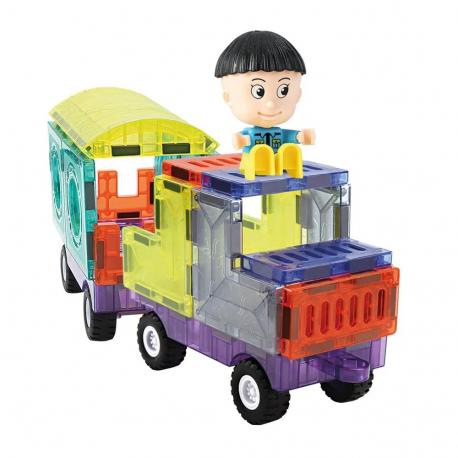 Конструктор магнитный  Весёлый паровозик 100 деталей Nd Play