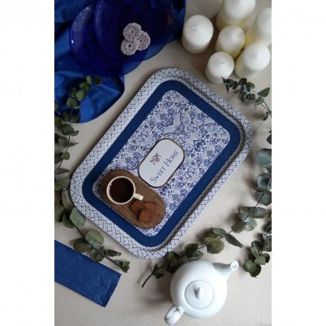 Поднос большой  blue & white 285x400 мм Evle