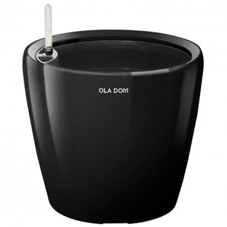 Кашпо круглое  Deluxe 49х46 см черное с автополивом Ola Dom