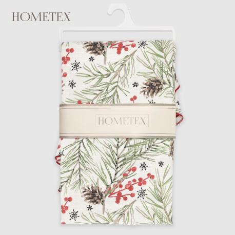 Скатерть  зимний лес хлопок/лен d160 см Hometex