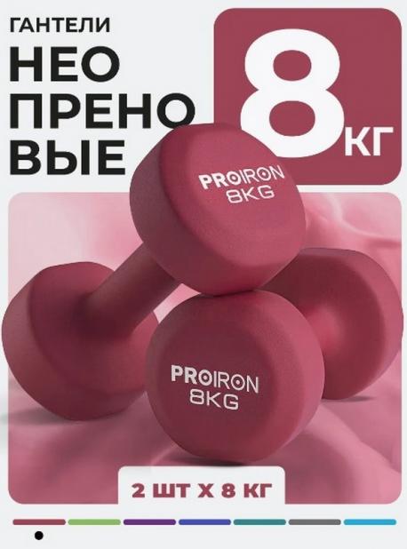 Гантели неопреновые 2шт по 8кг  Г2080НЕО PROIRON