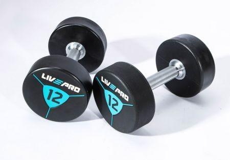 Гантели в уретане 34 кг  Premium Urethane Dumbbells LP8000-34 Live Pro