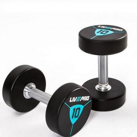 Гантели в уретане 40 кг  Premium Urethane Dumbbells LP8000-40 Live Pro