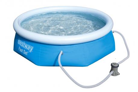 Бассейн 244х66см+фильтр-насос  Fast Set 57268 Bestway