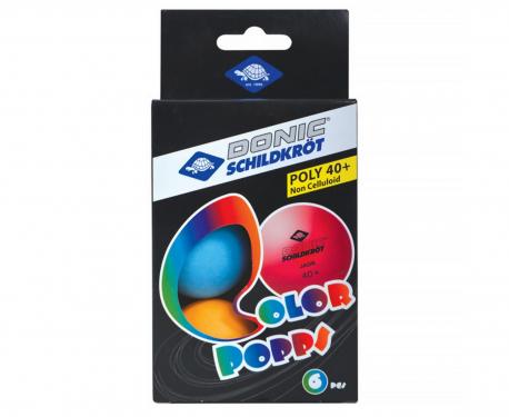 Мячики для н\тенниса 40+  COLOR POPPS 6 штук 649015 разноцветные DONIC