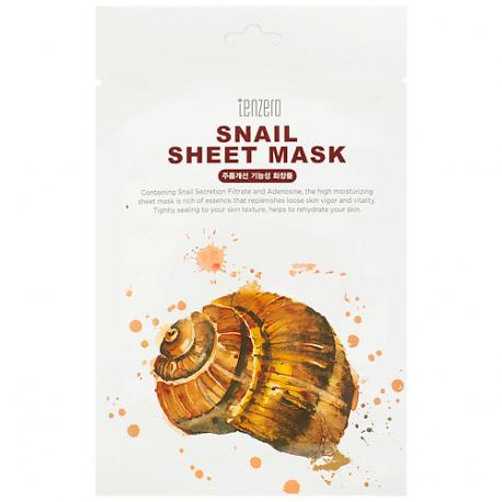 Маска для лица тканевая с муцином улитки Snail Sheet Mask 25 TENZERO