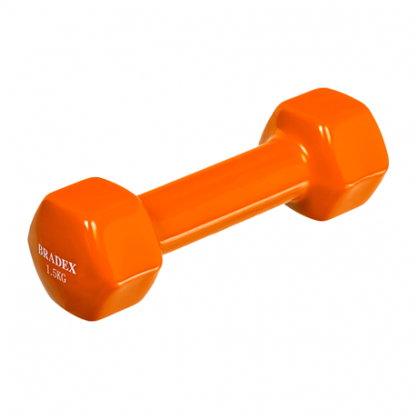 Гантель обрезиненная,  1,5 кг BRADEX