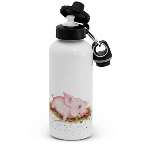 Бутылка для воды алюминиевая 500 мл "Наглая рыжая морда" Счастливый поросенок Priority