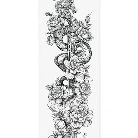 Временная переводная татуировка Дракон PRINT FACTORY